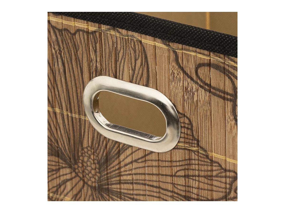 Boîte de rangement Bambou Naturel motif Noir 31 x 31 cm