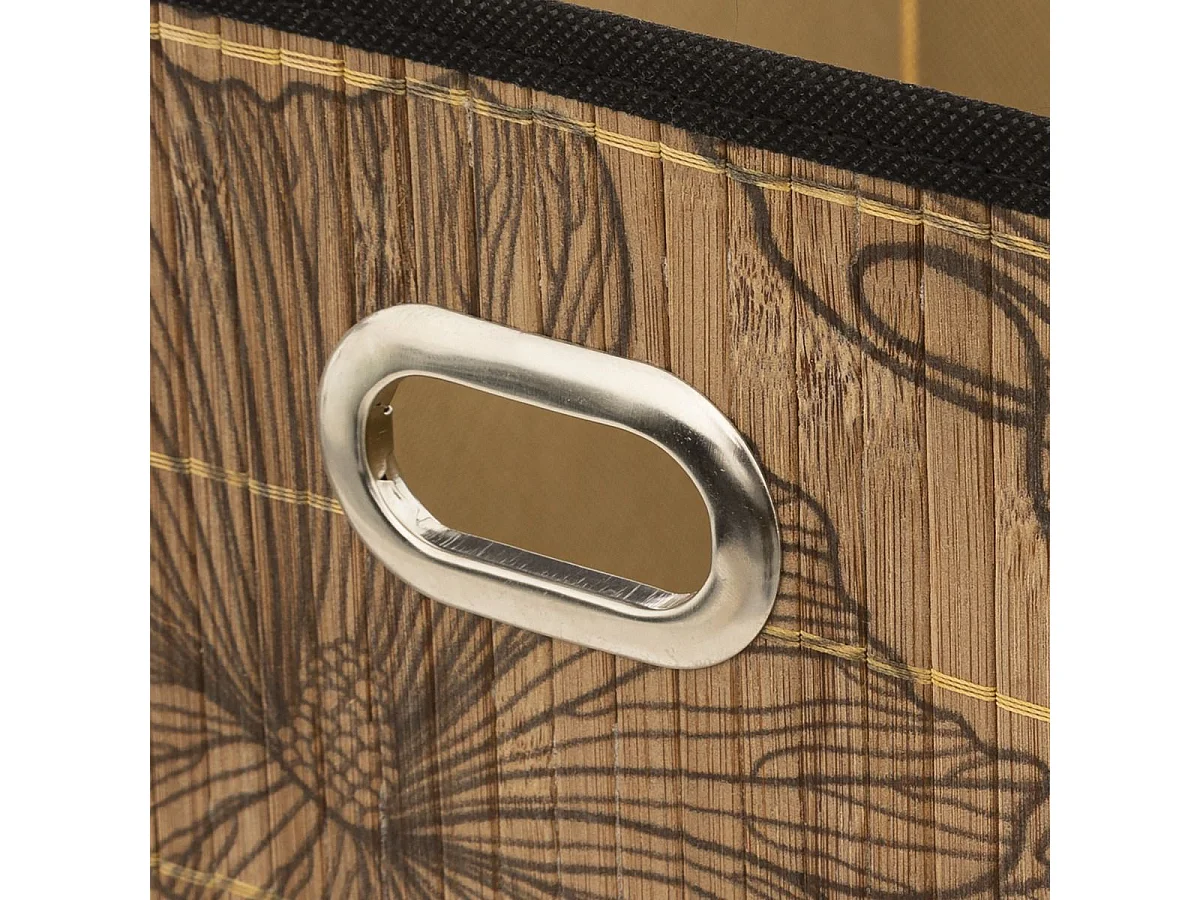 Boîte de rangement Bambou Naturel motif Noir 31 x 31 cm