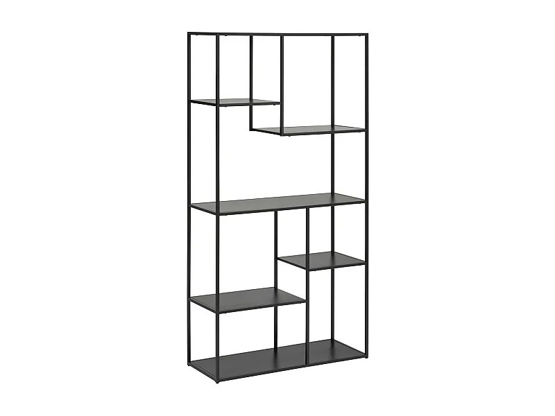 Meuble Étagère de rangement en Métal Noir 90 x 180 cm