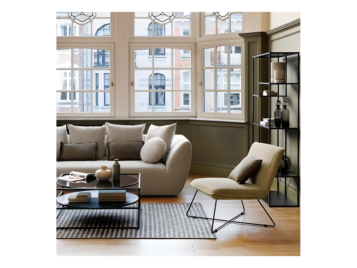 Meuble Étagère de rangement en Métal Noir 90 x 180 cm