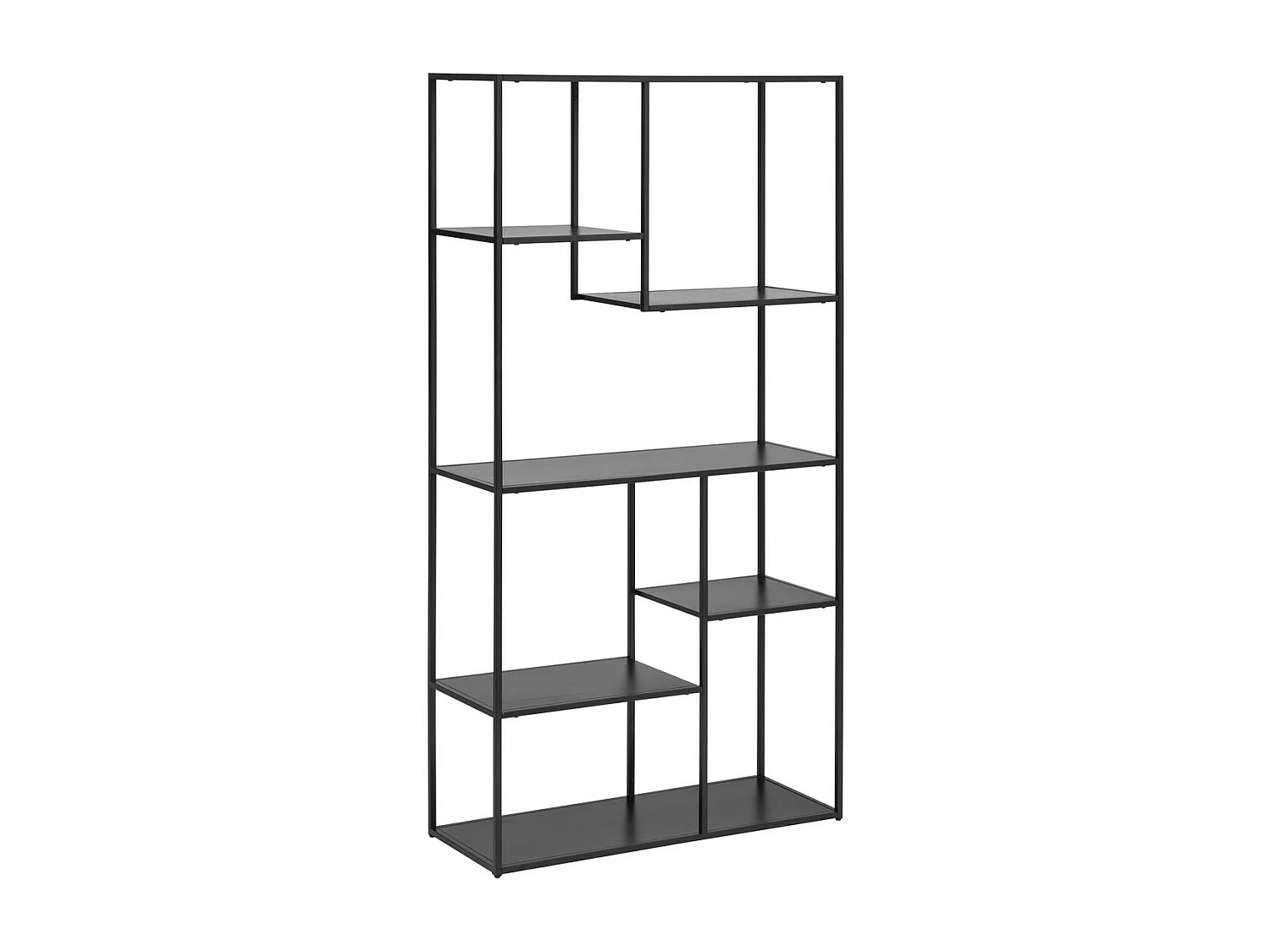 Meuble Étagère de rangement en Métal Noir 90 x 180 cm