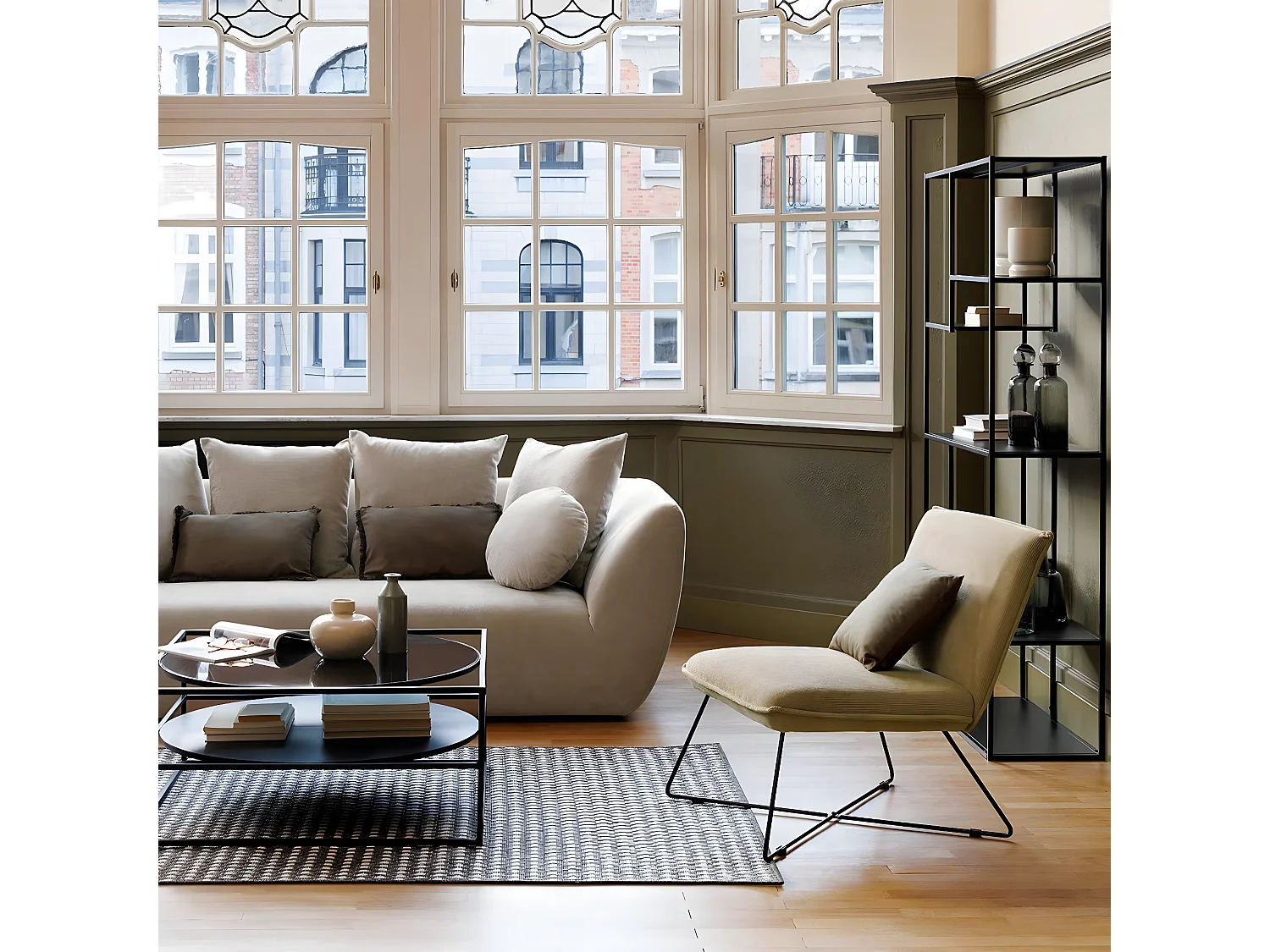 Meuble Étagère de rangement en Métal Noir 90 x 180 cm