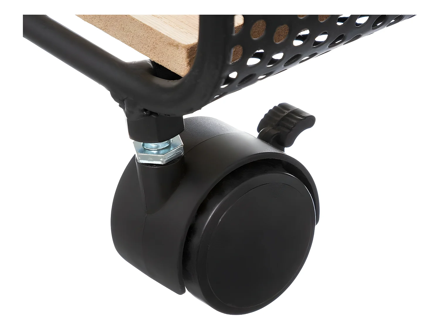 Étagère 2 cases sur roues en métal et Bois H 51 cm