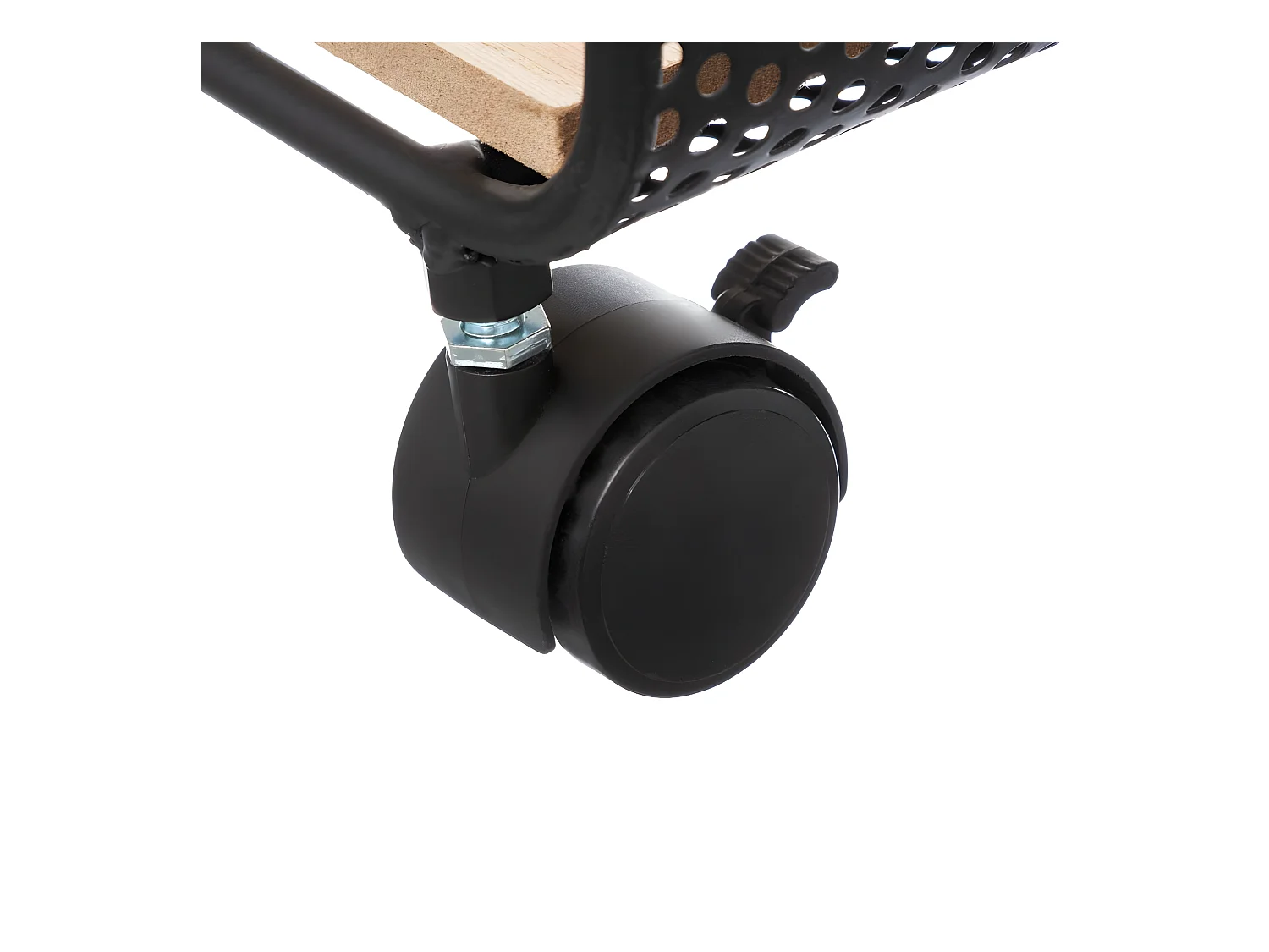 Étagère 2 cases sur roues en métal et Bois H 51 cm