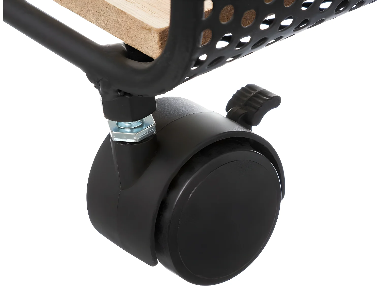 Étagère 2 cases sur roues en métal et Bois H 51 cm