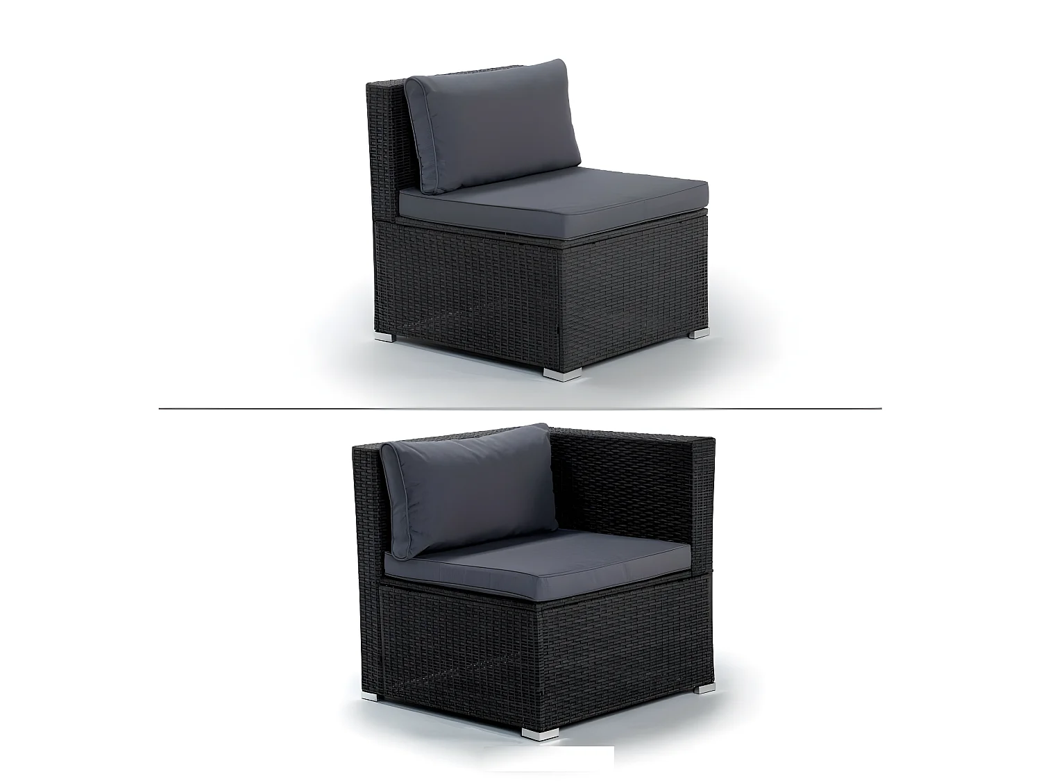 Conjunto Muebles de Jardín Muebles de Jardín Conjuntos Sofá Bahamas Sofá Triple 3 Plazas Ratán sintético Gris KieferGarden