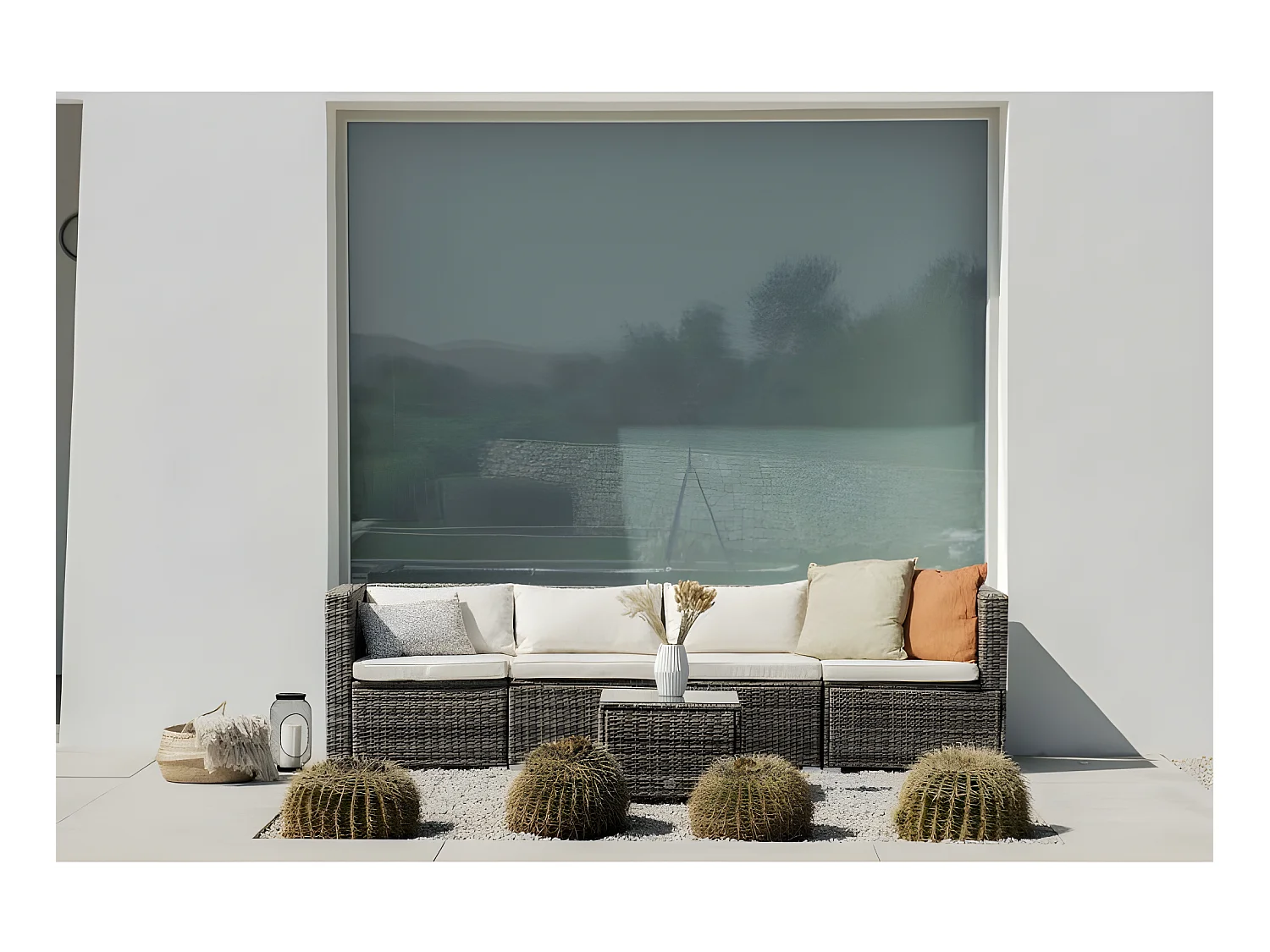 Salotti da giardino Set di Divani da Giardino Bahamas Divano Quadruplo con tavolo 4 Posti Talpa Kiefergarden