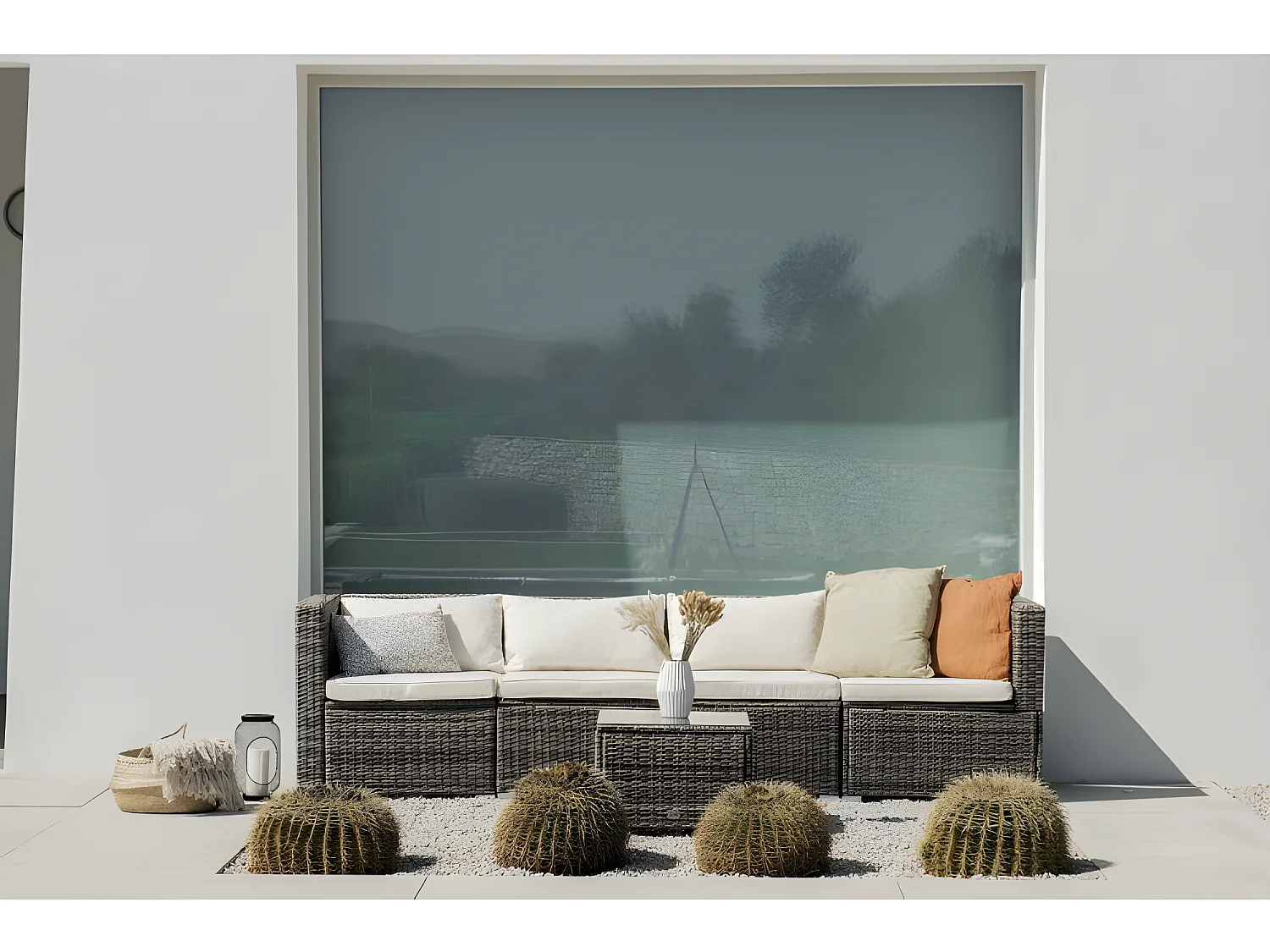 Salotti da giardino Set di Divani da Giardino Bahamas Divano Quadruplo con tavolo 4 Posti Talpa Kiefergarden