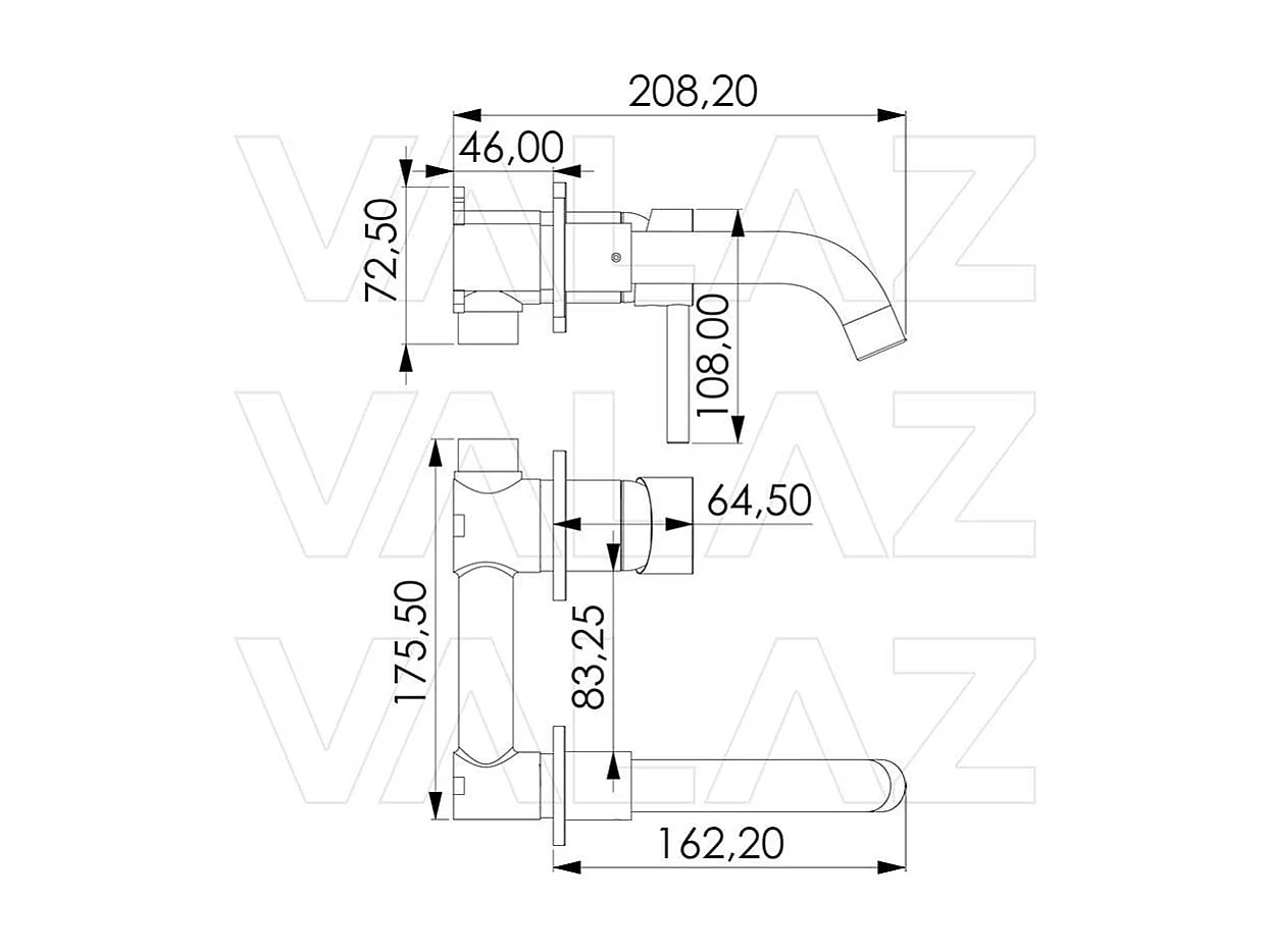 Unterputz-Waschtischarmatur BORACAY gold