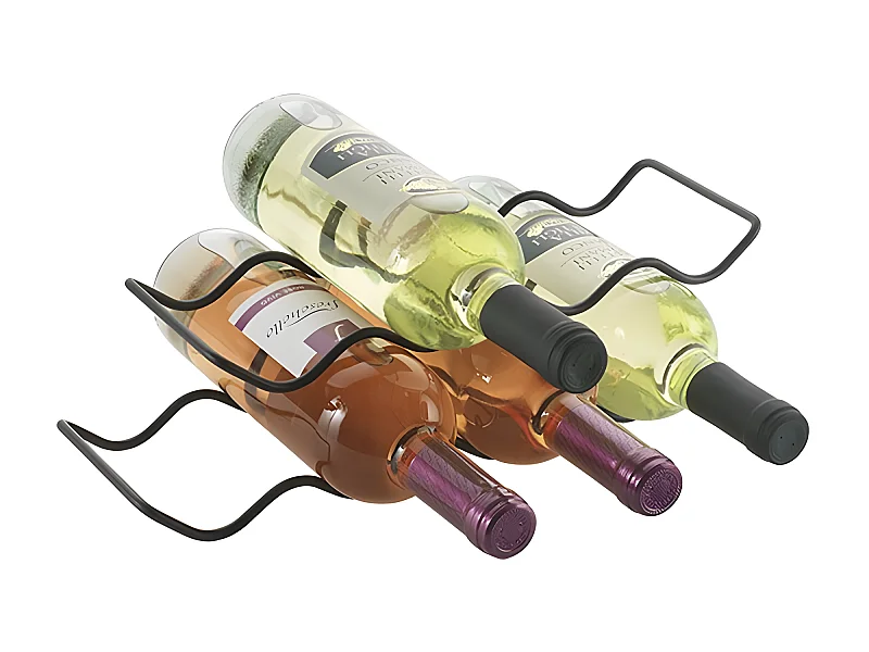 Flessenrek WAVE 20 Compartimenten Serie LAVA Metaltex Touch-Therm Zwart 11x32 cm