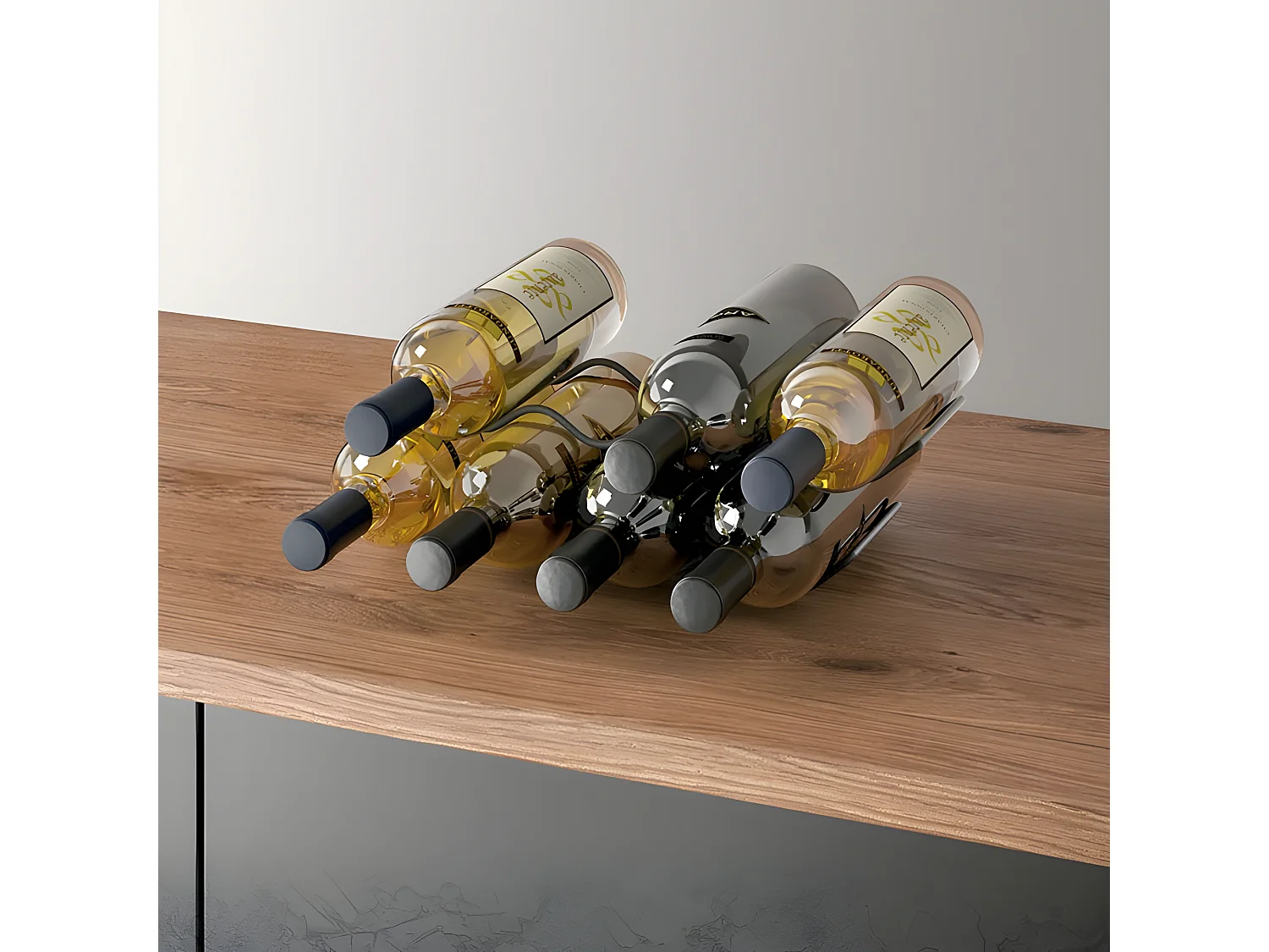 Flessenrek WAVE 20 Compartimenten Serie LAVA Metaltex Touch-Therm Zwart 11x32 cm