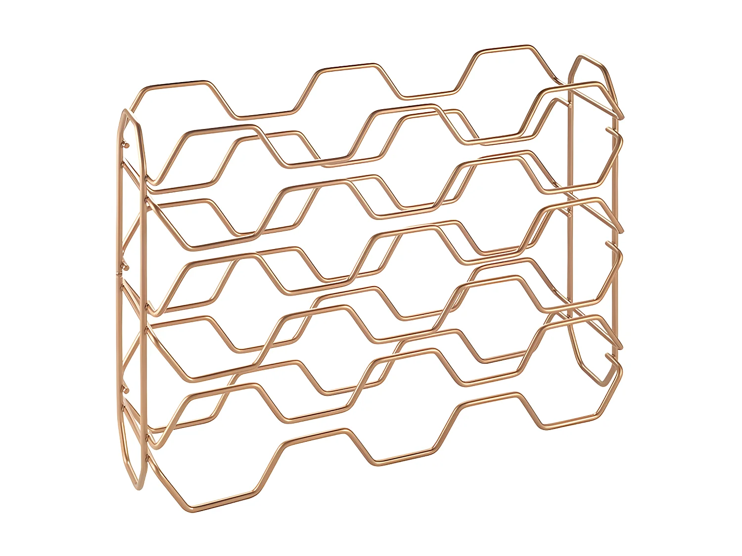 Portabottiglie HEXAGON 15 Scomparti Serie COPPER Metaltex Rame Lucido 15 Bottiglie