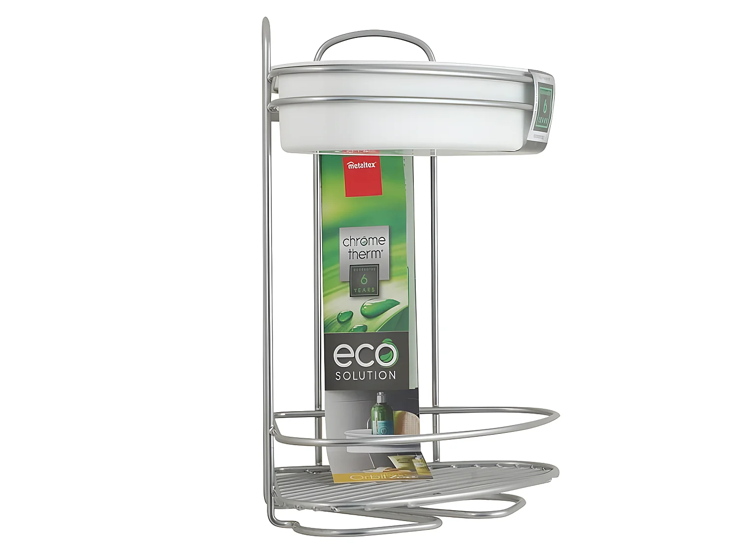 Estante de banheiro de 2 níveis da série ORBIT com revestimento Chrometherm® - Preto