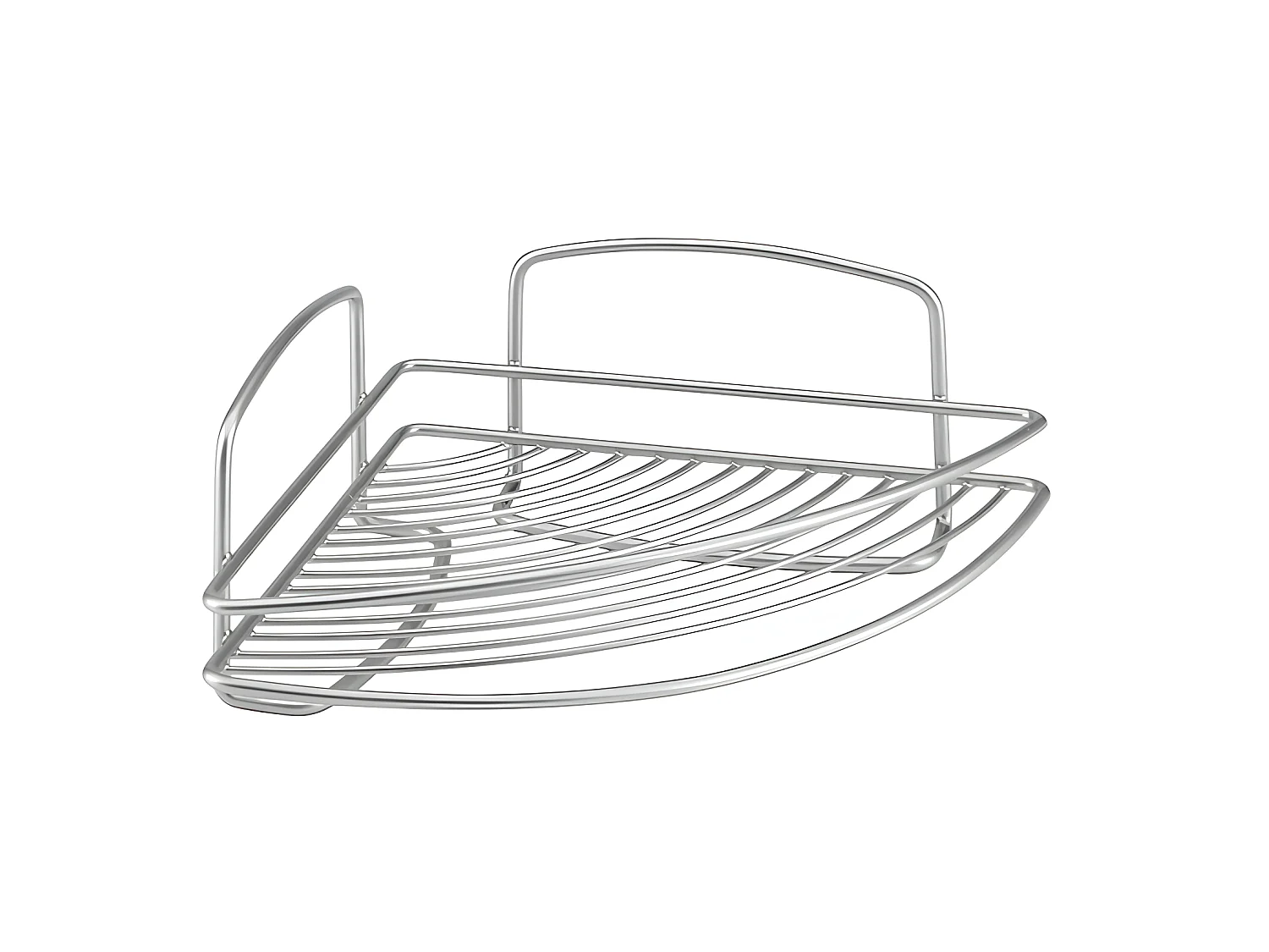 Rangement de Salle de Bain 1 Niveau Série Onde Metaltex. Finition Polytherm® Couleur Argent