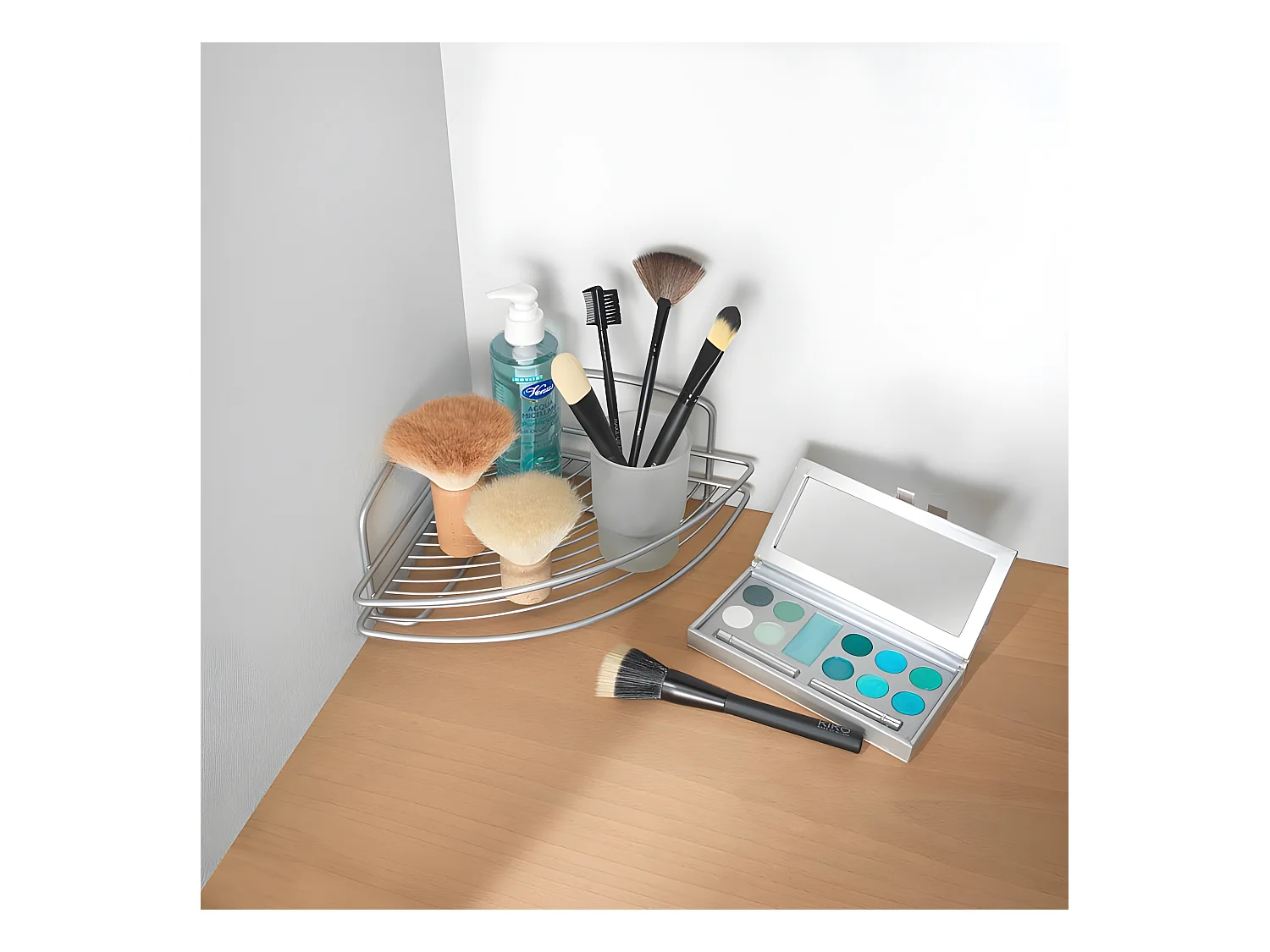 Rangement de Salle de Bain 1 Niveau Série Onde Metaltex. Finition Polytherm® Couleur Argent