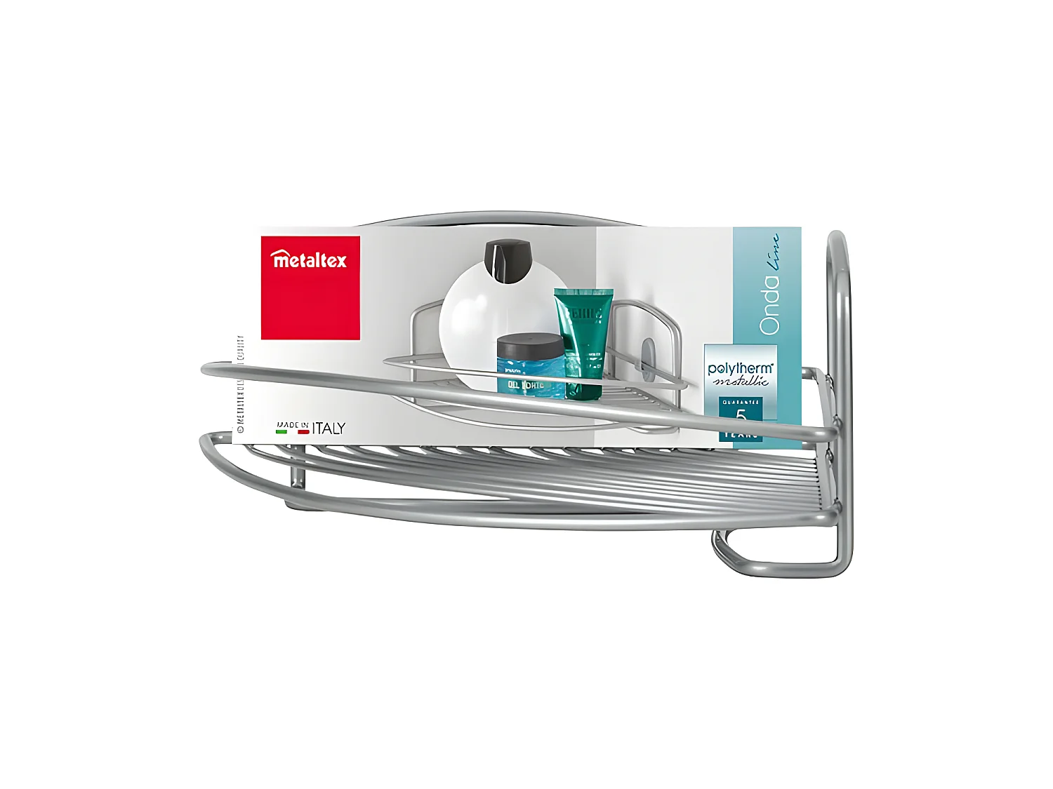 Mensola Bagno Onda Metaltex 1 Livello, Argento Polytherm®