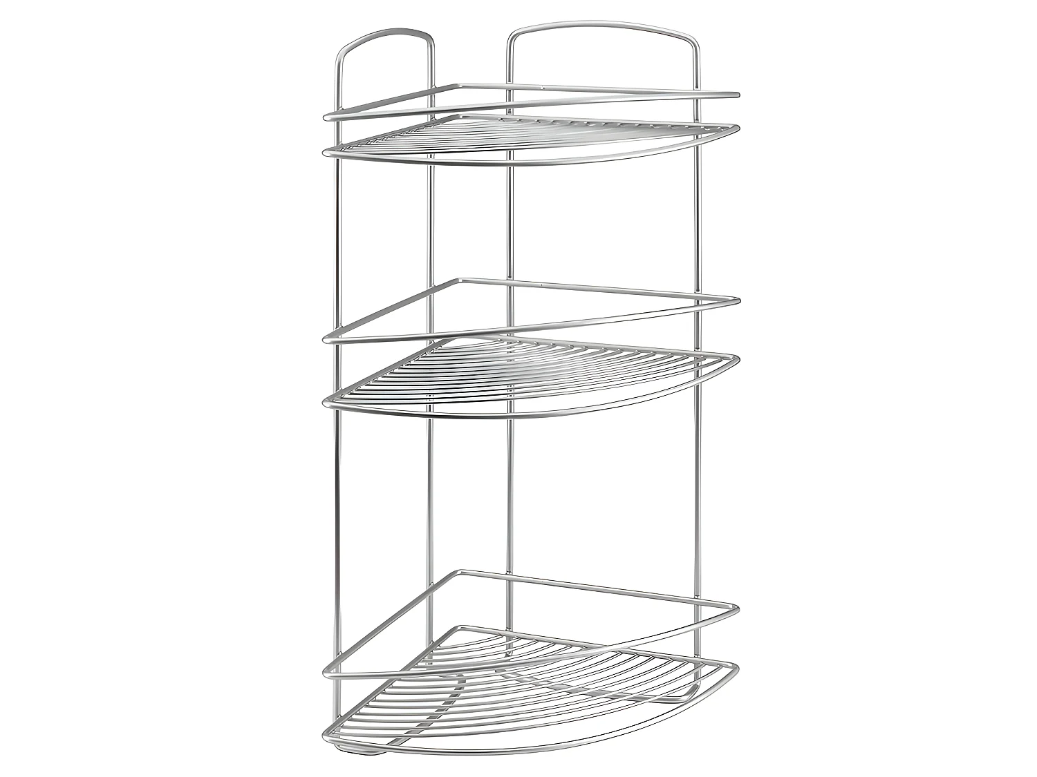 Eck-Duschregal mit 3 Etagen Onda Silbern