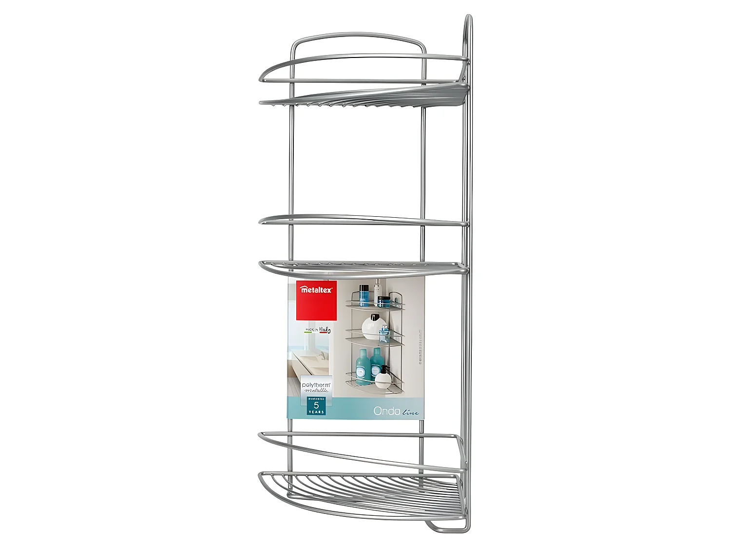 Eck-Duschregal mit 3 Etagen Onda Silbern