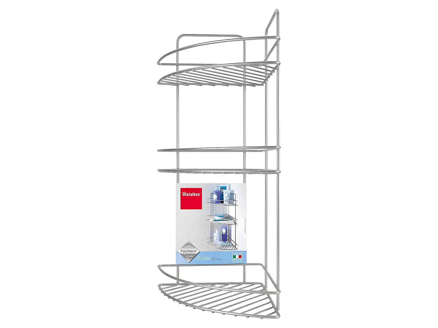 Rangement 3 Niveaux Série REFLEX de Metaltex, Finition Polytherm® Couleur Argent