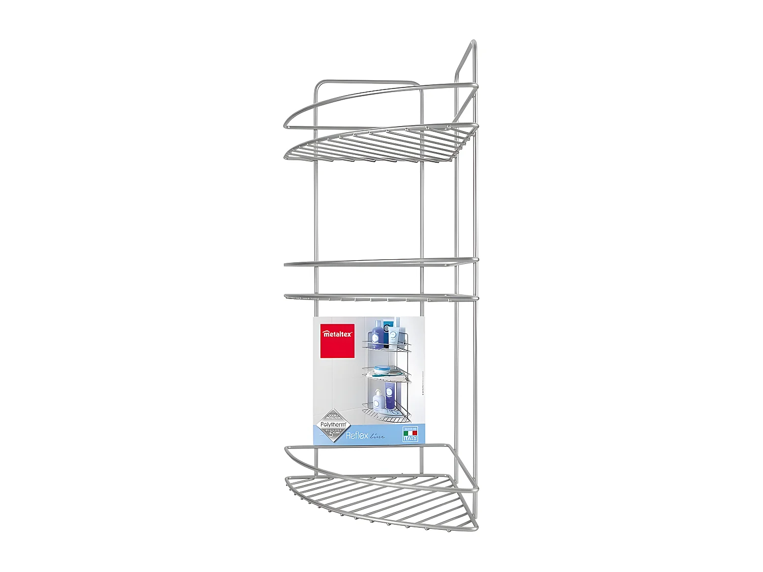 Regal 3 Ebenen REFLEX Metaltex, Finish Polytherm® Schwarz