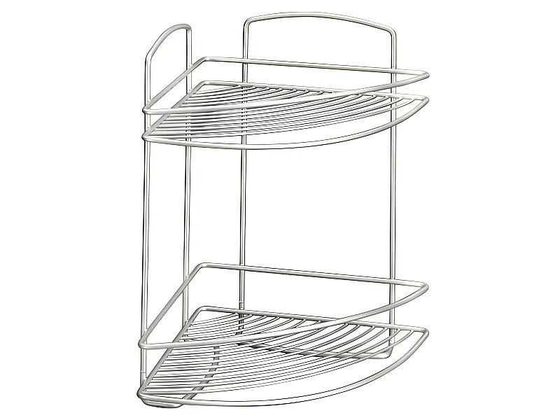 Hoekplank Badkamer Onda 2 Niveaus Zilver Metaltex