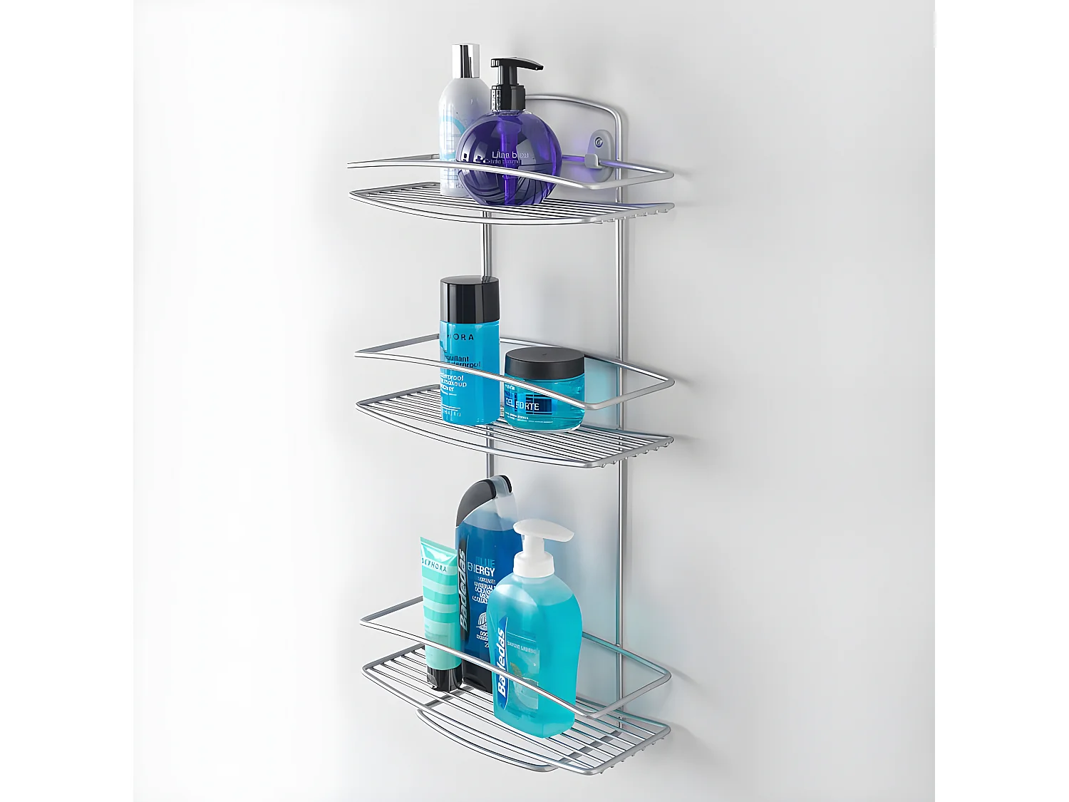 Étagère de Salle de Bain 3 Niveaux Série ONDA de Metaltex. Finition Polytherm® Couleur Argent