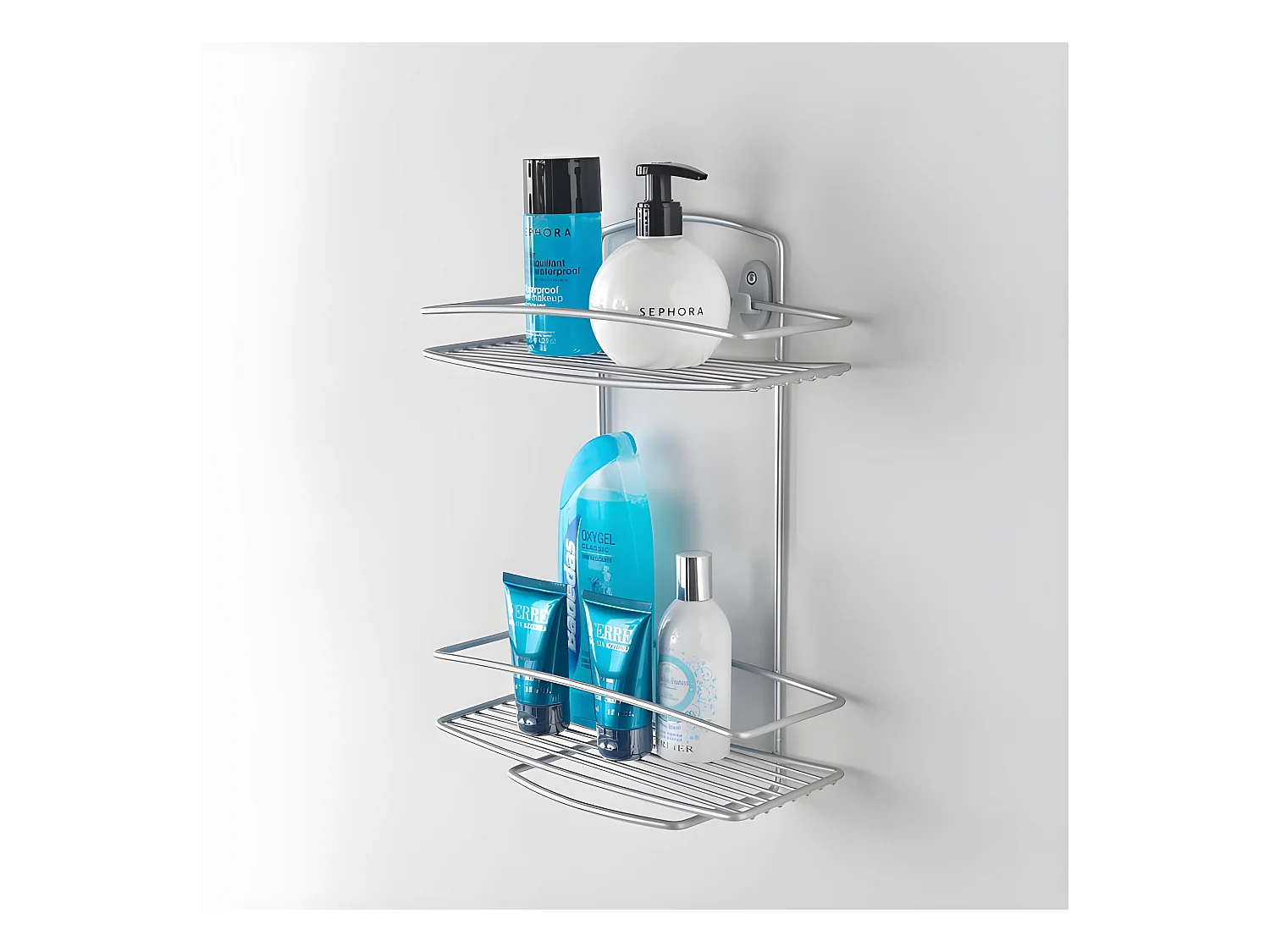 Mensola Bagno 2 Livelli Onda Metaltex Argento Polytherm®