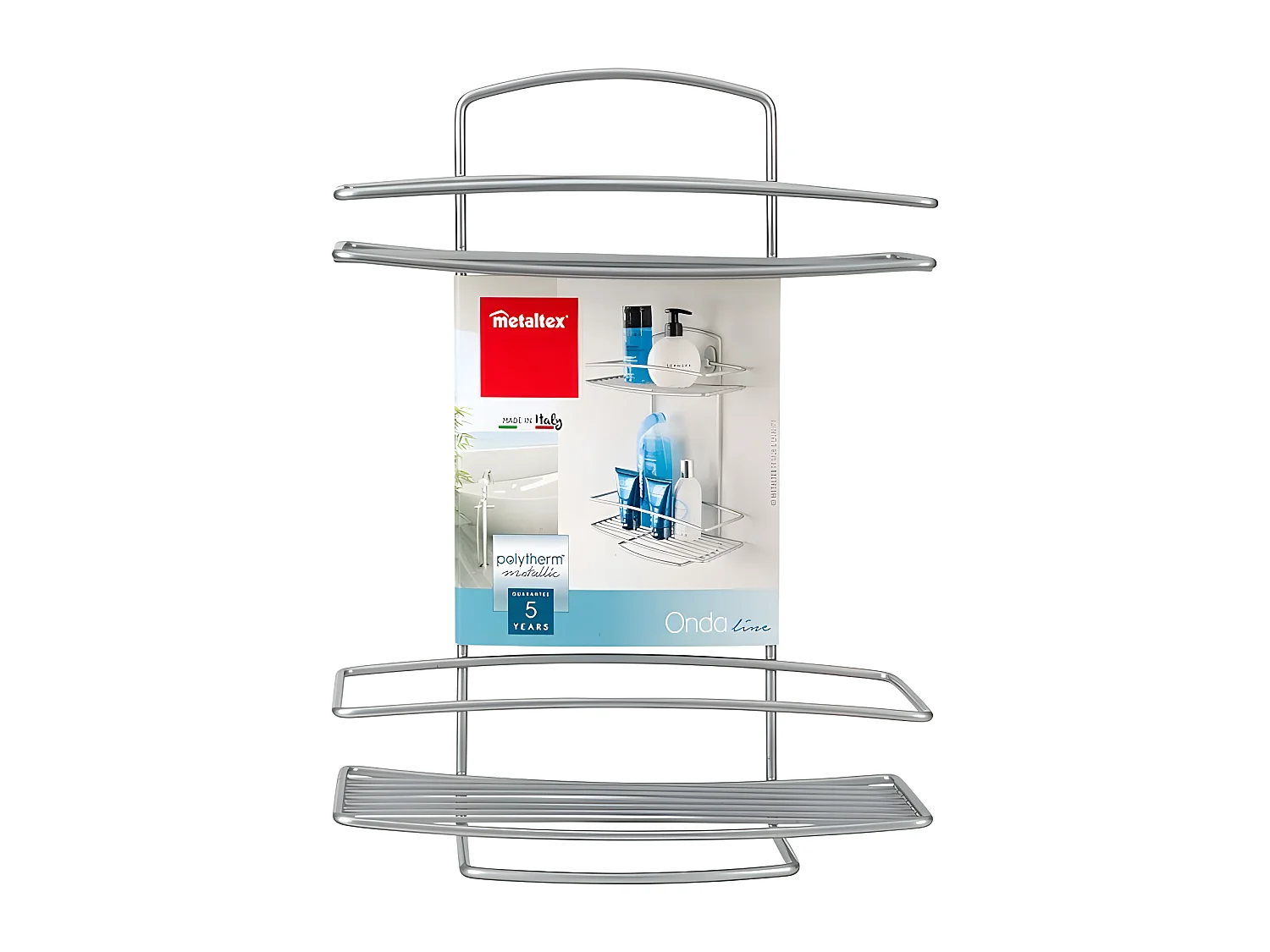 Mensola Bagno 2 Livelli Onda Metaltex Argento Polytherm®