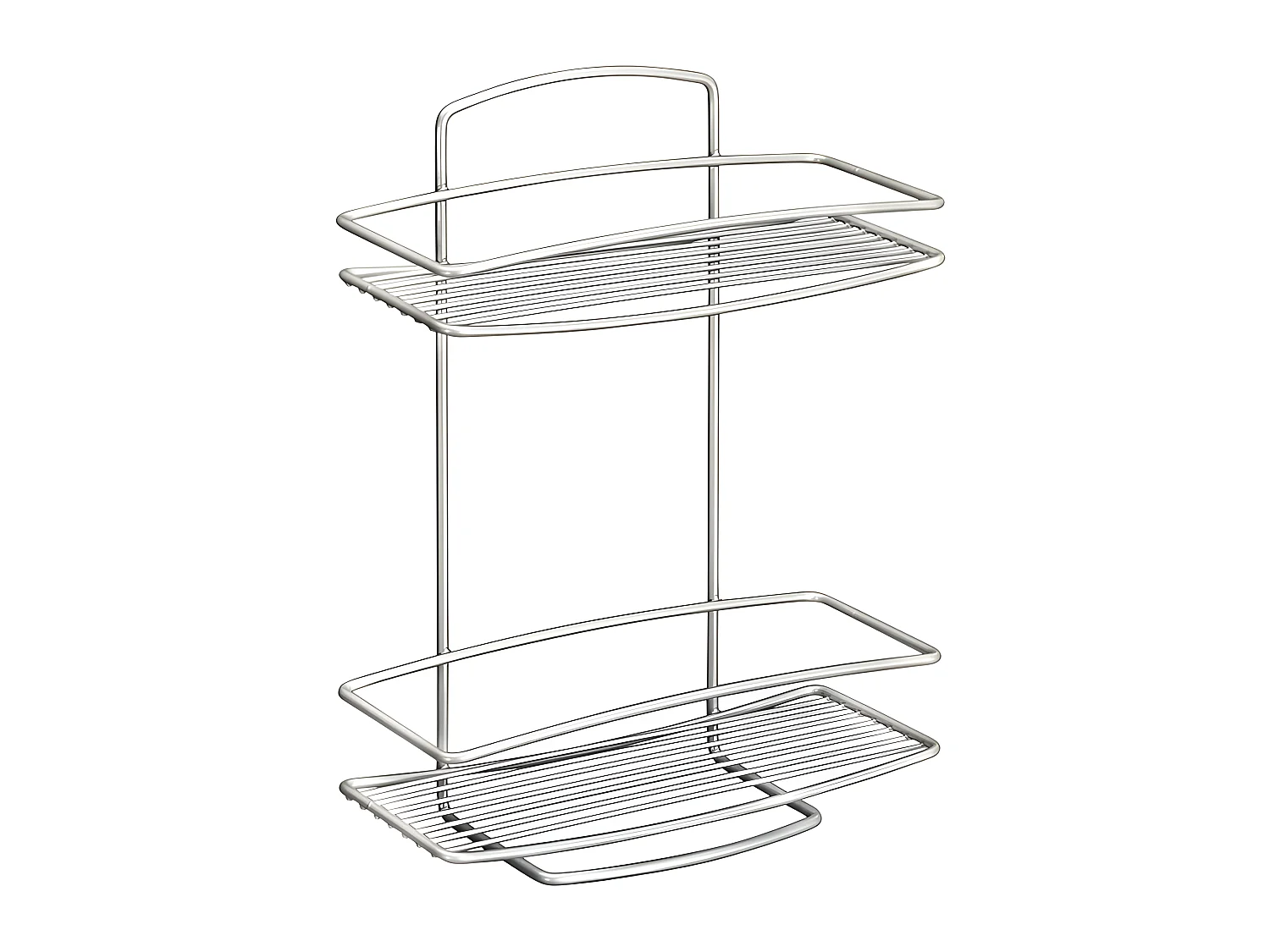 Étagère de Salle de Bain 2 Niveaux Série ONDA de Metaltex. Finition Polytherm® Couleur Argent