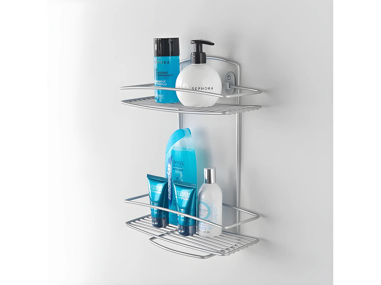 Estantería de Baño 2 Niveles Onda Metaltex Plata Polytherm®