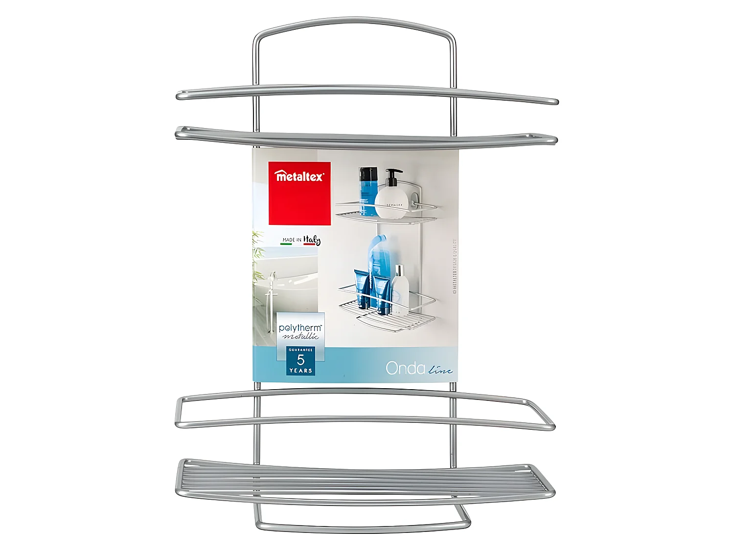 Estantería de Baño 2 Niveles Onda Metaltex Plata Polytherm®