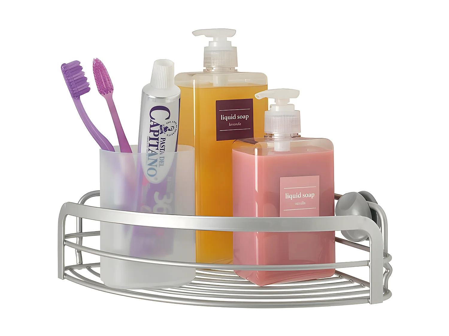 Rangement de Salle de Bain 1 Niveau Série VIVA Metaltex, Finition Polytherm® Couleur Argent