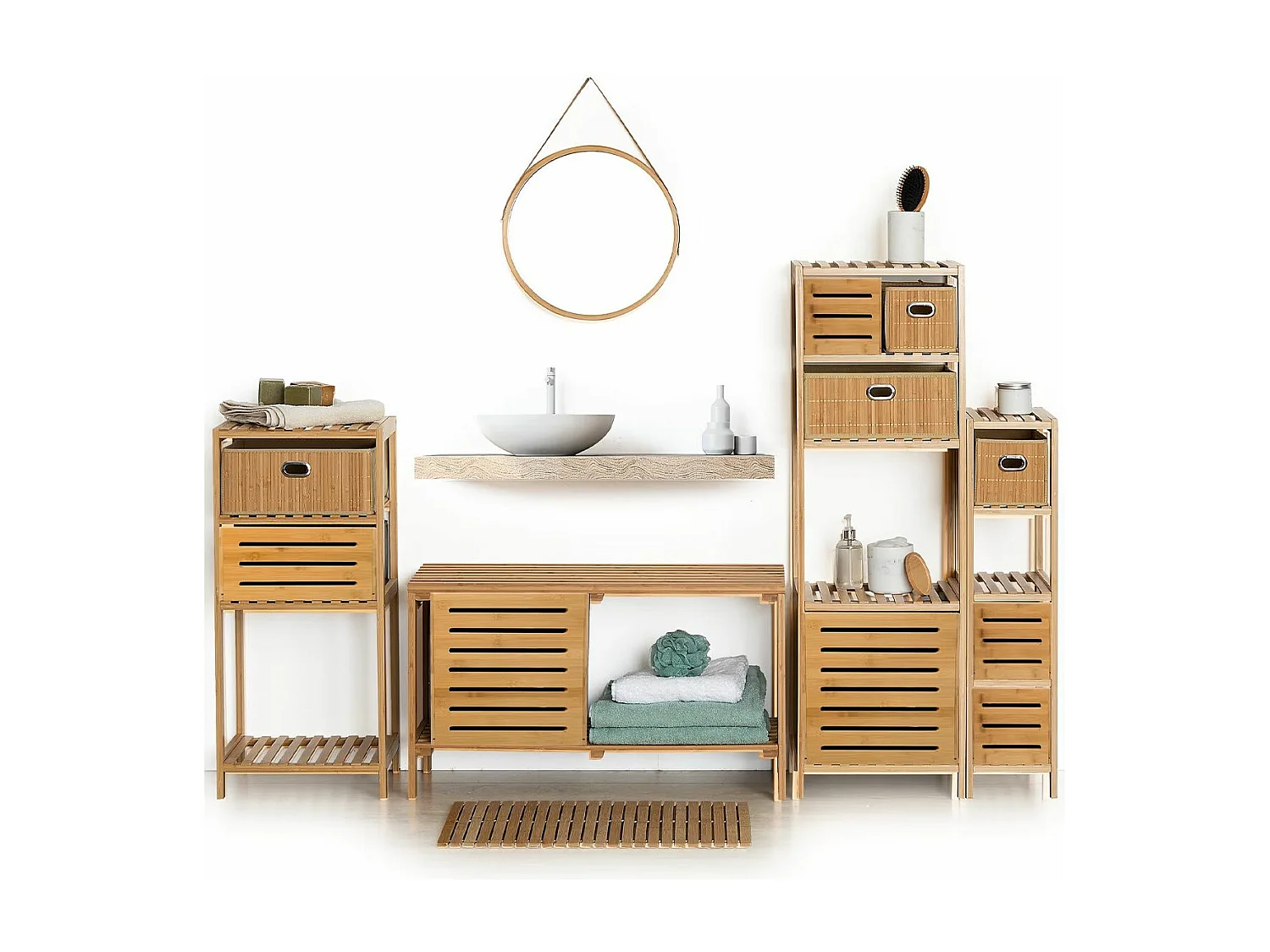 Boite de Rangement en Bambou 31 x 31 cm