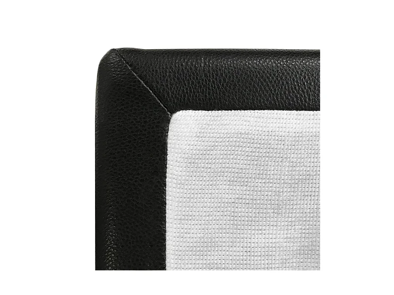 Sommier tapissier 90x190 cm en simili noir et pieds métal - REMIMOS