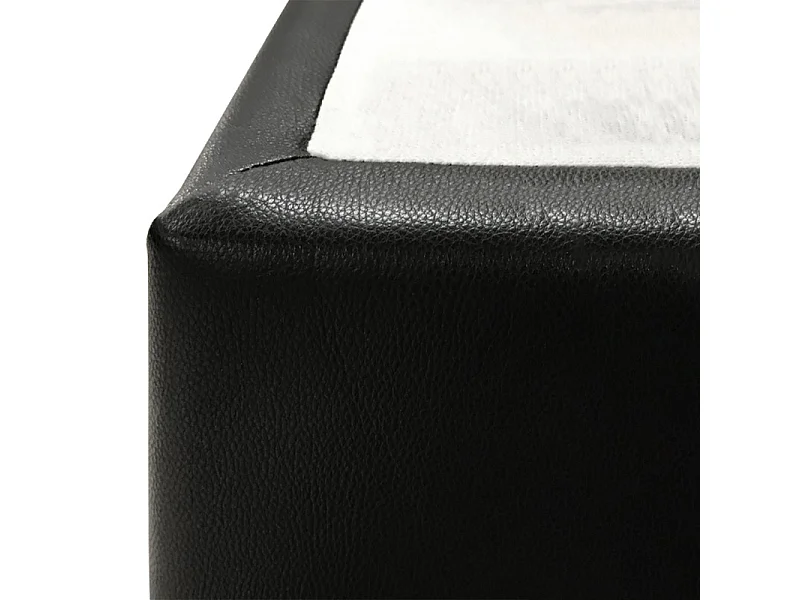 Sommier tapissier 90x190 cm en simili noir et pieds métal - REMIMOS