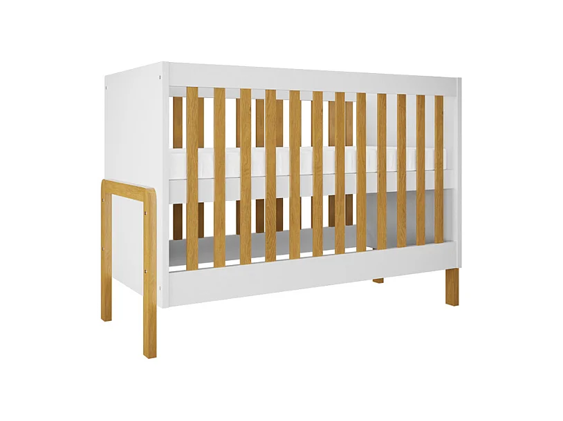 Lit bébé 60x120 Victor - Blanc et Chêne