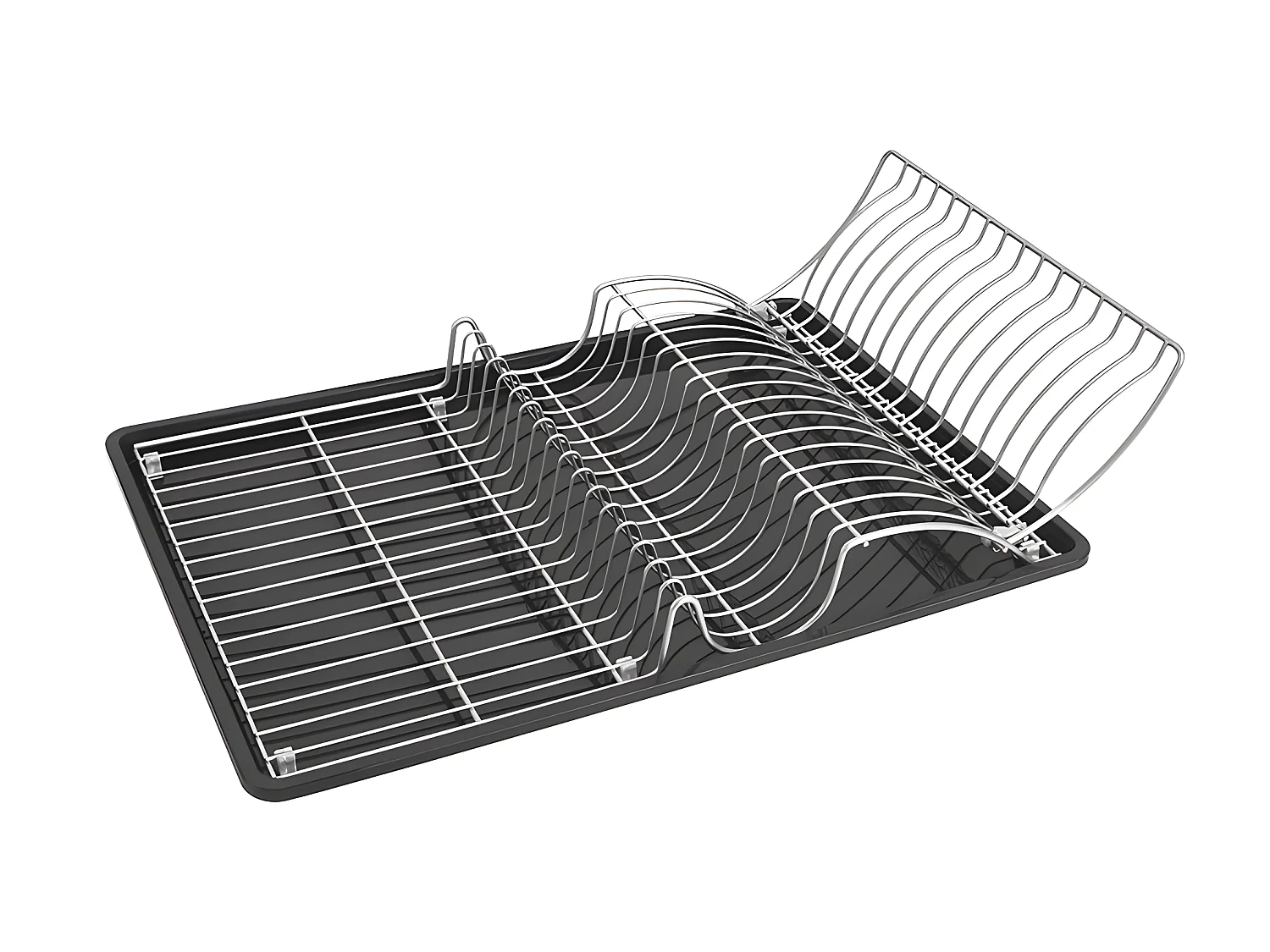 Afdruiprek WINGTEX Metaltex 50x31x7 cm Coating Polytherm® Metallic - Zilver