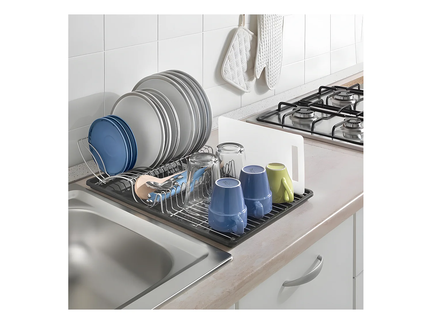 Bandeja escurridora WINGTEX Metaltex 50x31x7 cm Revestimiento Polytherm® Metallic - Plateado