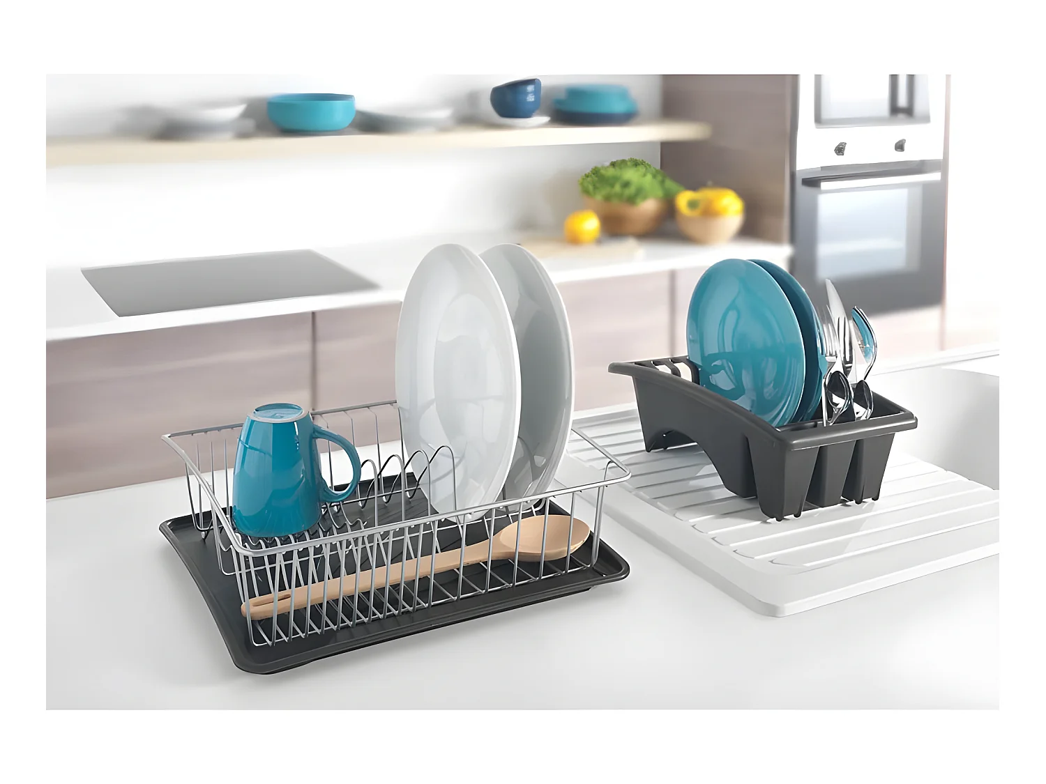 Escurridor de Platos Aquatex con Bandeja Extraíble 35x30 cm Métaltex