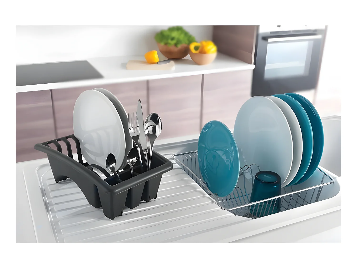 Escurridor de Platos Aquatex con Bandeja Extraíble 35x30 cm Métaltex