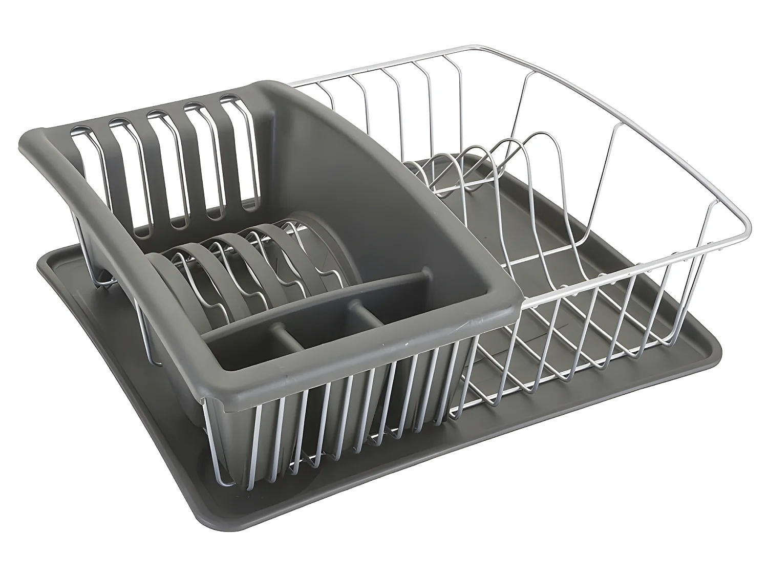 Plateau à égouttoir avec bac et égouttoir à couverts indépendant AQUATEX de Metaltex 31x37x13 cm