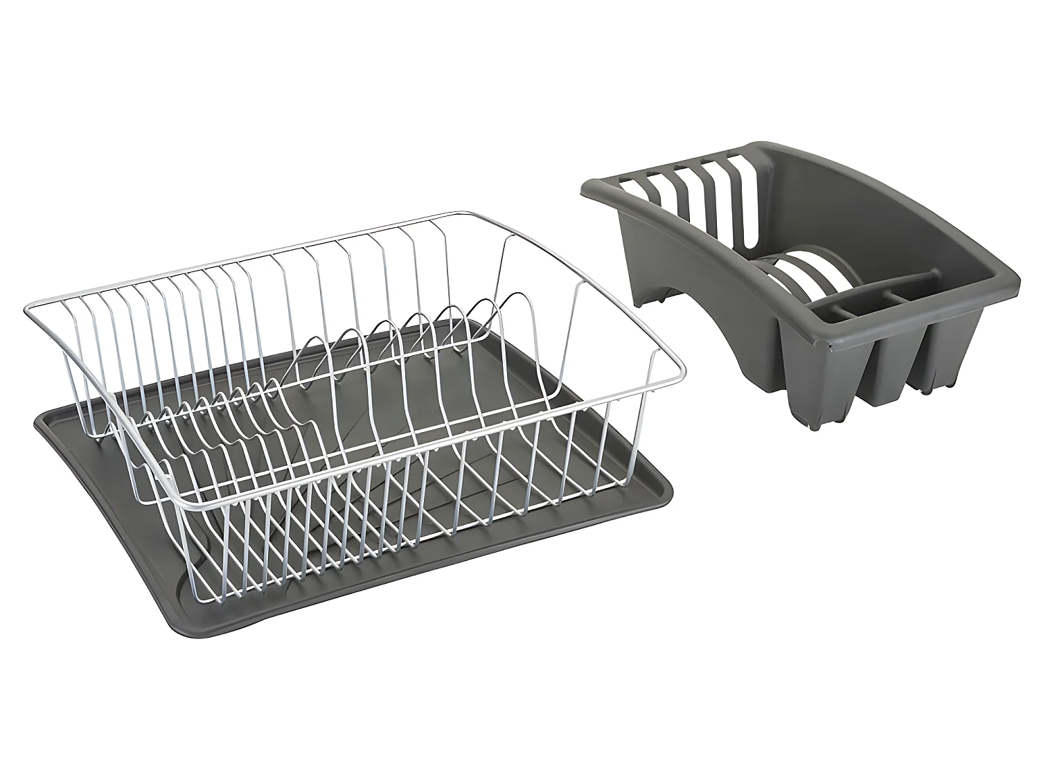 Plateau à égouttoir avec bac et égouttoir à couverts indépendant AQUATEX de Metaltex 31x37x13 cm