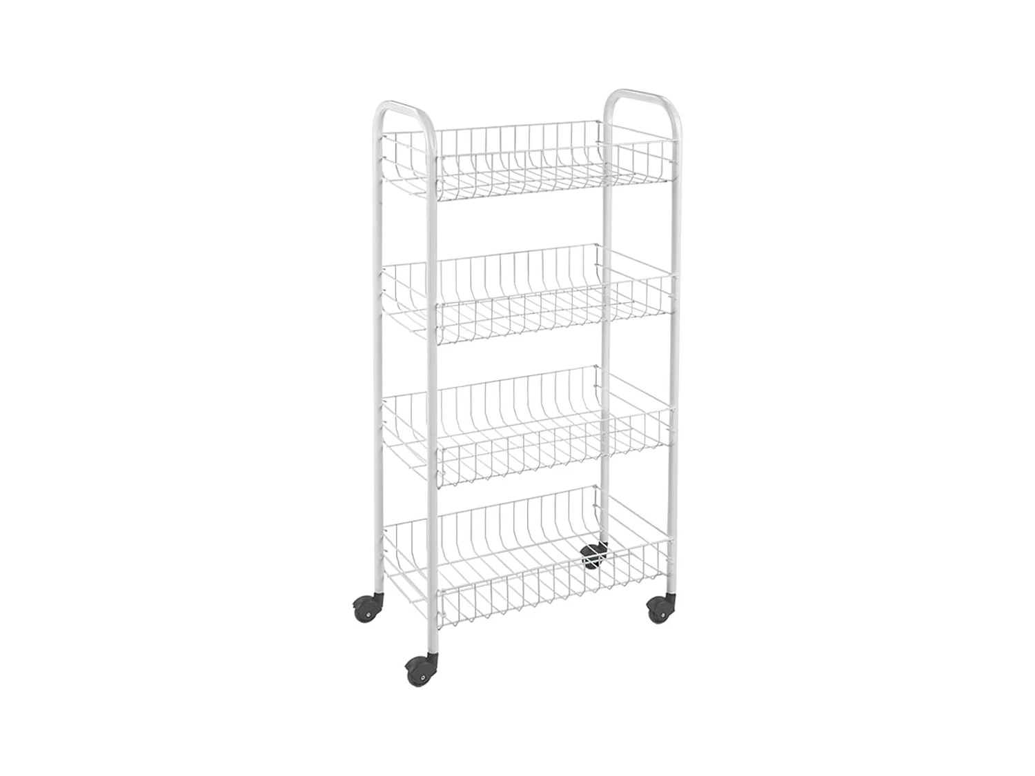 Keukenrek 4 Metalen Planken Wit Metaltex Pisa Multidirectionele Wielen