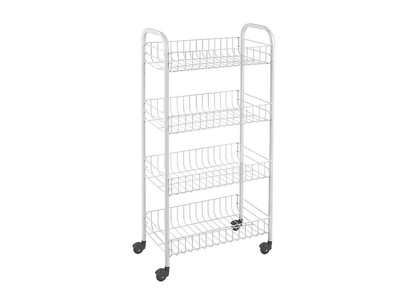 Chariot de cuisine avec 4 paniers Pisa Blanc