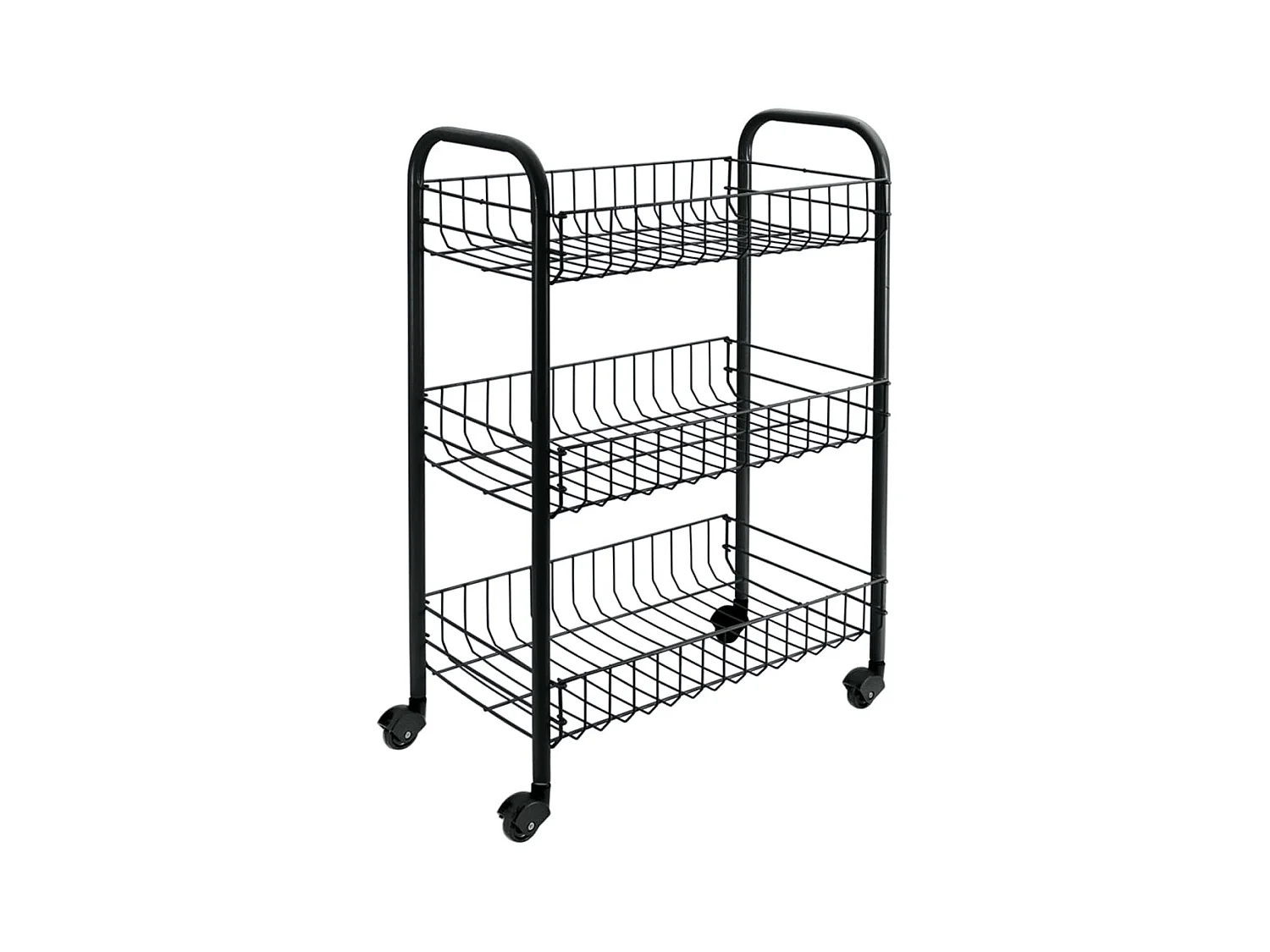 Carrello da Cucina con 3 Cestini Siena Nero