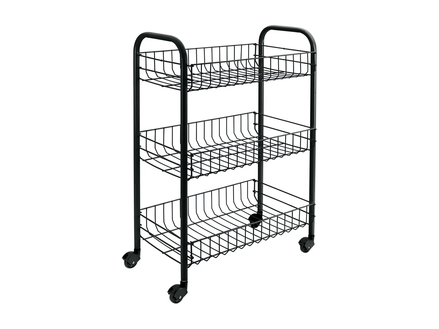 Keukentrolley met 3 manden Siena zwart