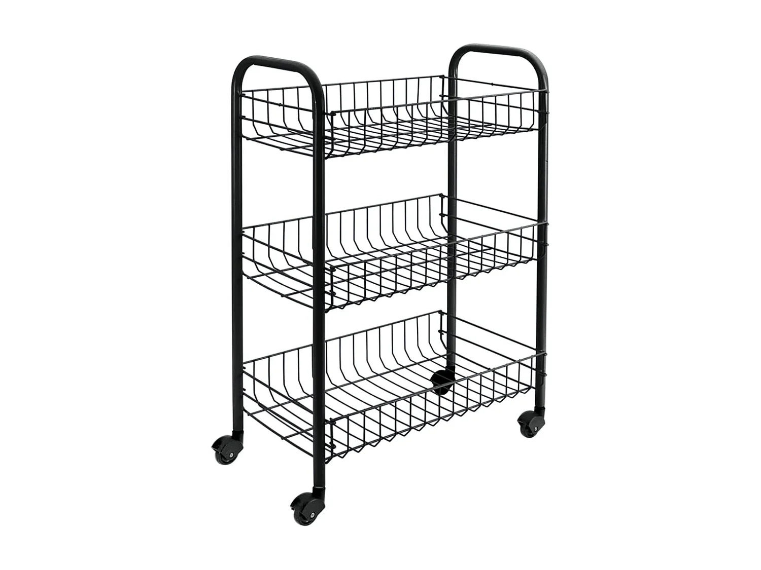 Keukentrolley met 3 manden Siena zwart