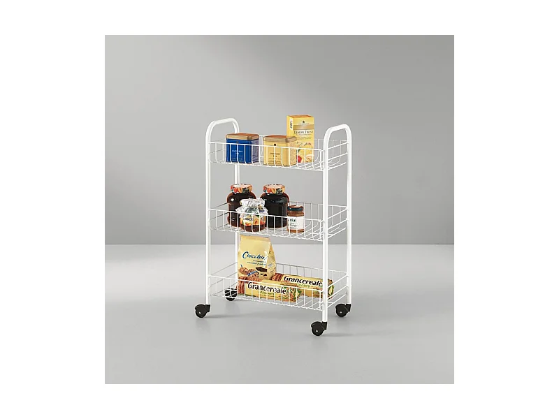 Estantería Multiusos 3 Estantes SIENA Blanco Metaltex 41x23x63 cm