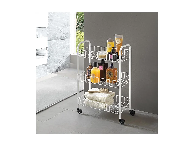 Estantería Multiusos 3 Estantes SIENA Blanco Metaltex 41x23x63 cm