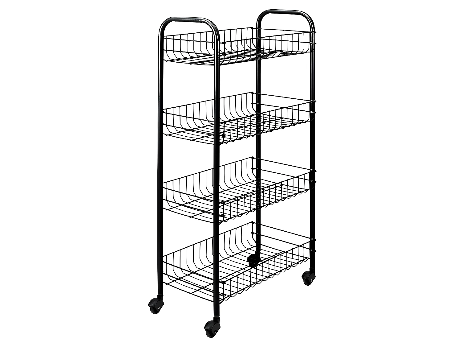 Estante Multifuncional 4 Prateleiras PISA BLACK Metaltex 41x23x84 cm